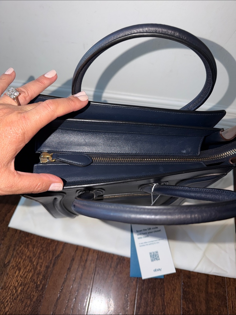 CELINE Black/Brown/Blue Leather Tote - Picture 11 of 11
